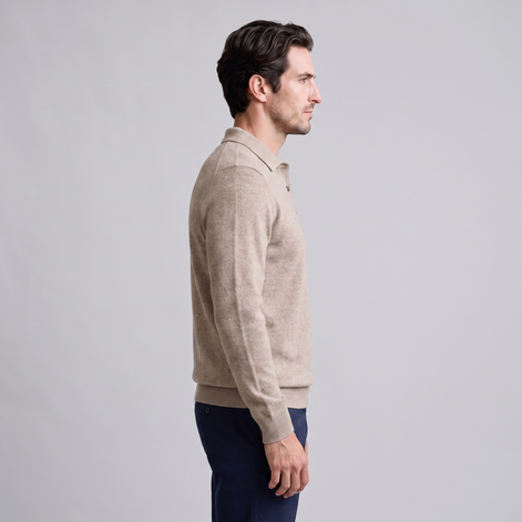 Herren Strickpullover aus Wolle mit Polokragen