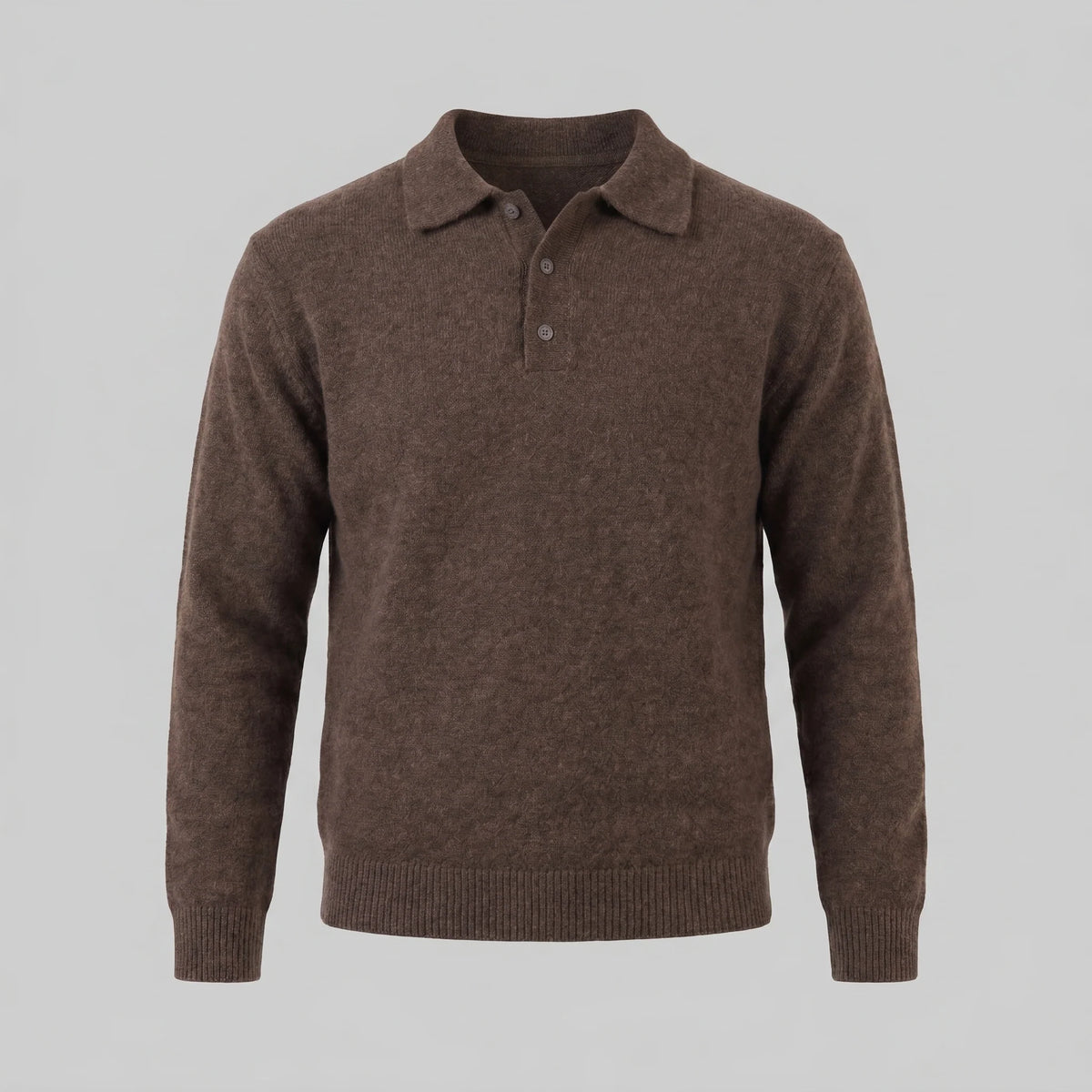 Herren Strickpullover mit Polokragen und Dreiknopfleiste
