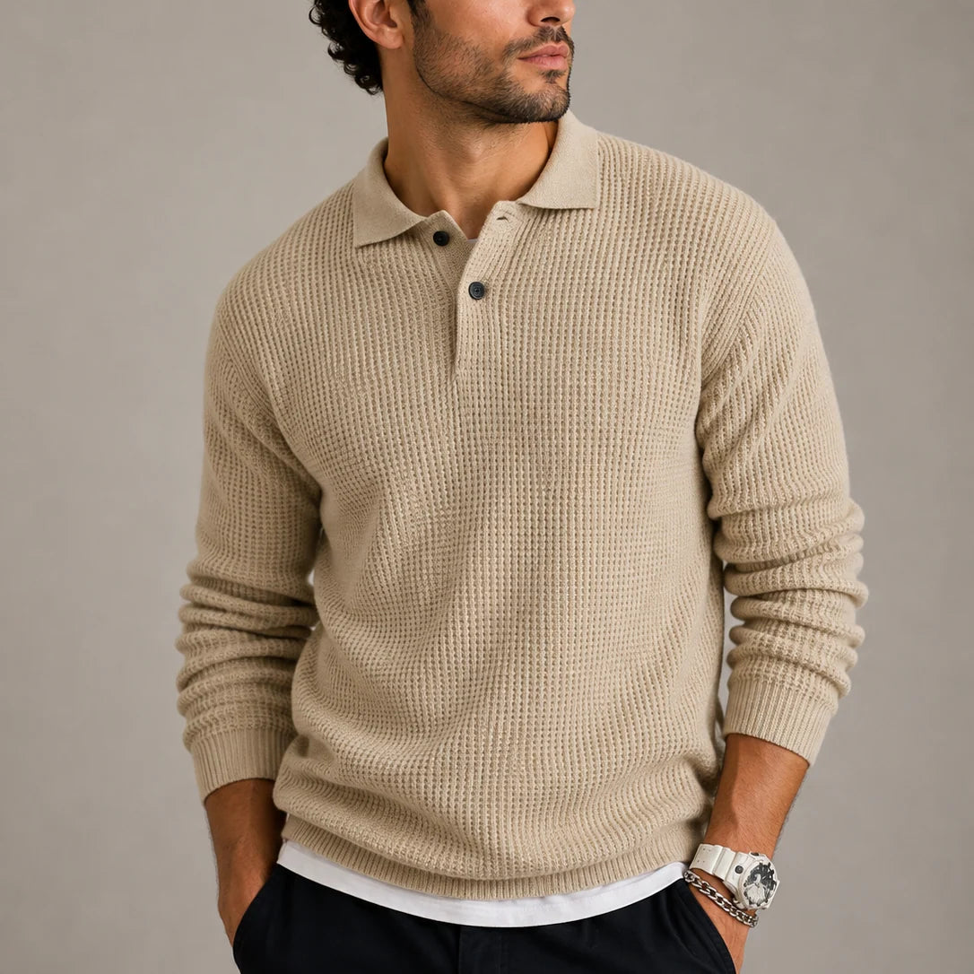 Herren Strickpullover mit Reverskragen Slim Fit