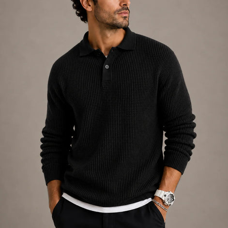 Herren Strickpullover mit Reverskragen Slim Fit