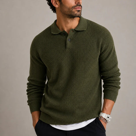 Herren Strickpullover mit Reverskragen Slim Fit