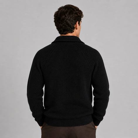 Herren Strickpullover mit Stehkragen und Reißverschluss