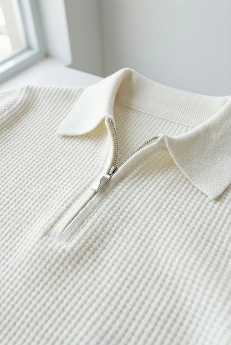 Herren Strickpullover mit Stehkragen und Reißverschluss
