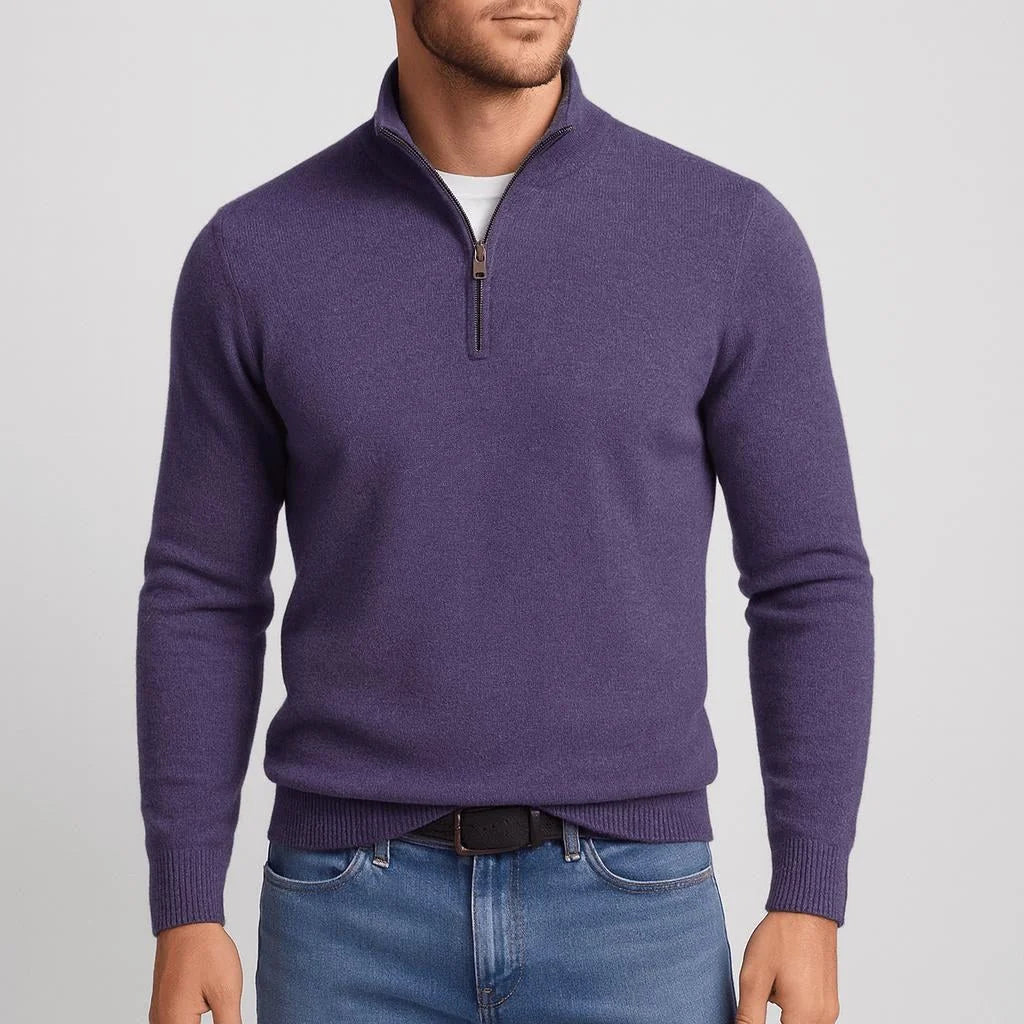 Herren Strickpullover mit V-Ausschnitt aus Merinowolle