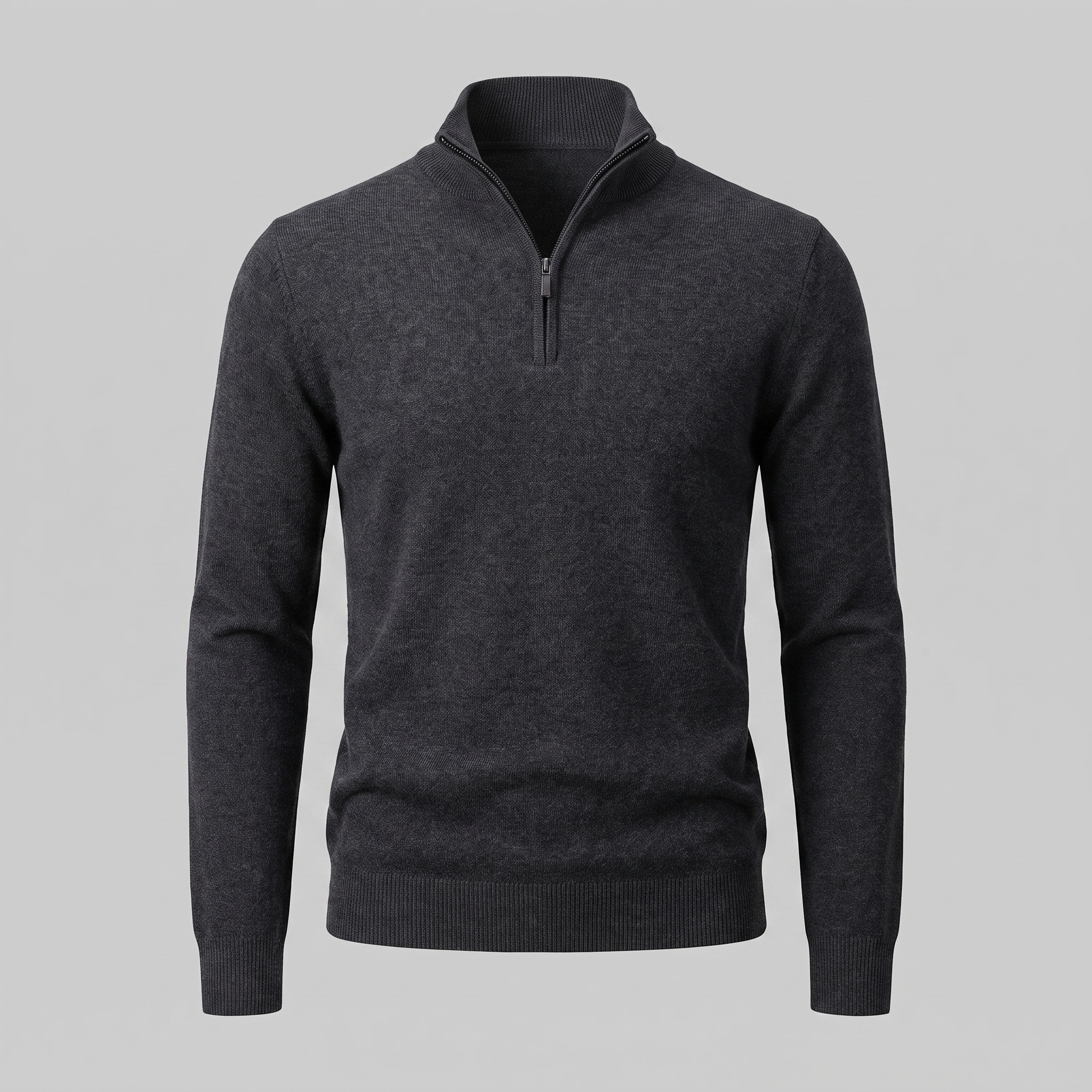 Herren Strickpullover mit kurzem Reissverschluss