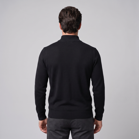 Herren Strickpullover mit kurzem Reissverschluss