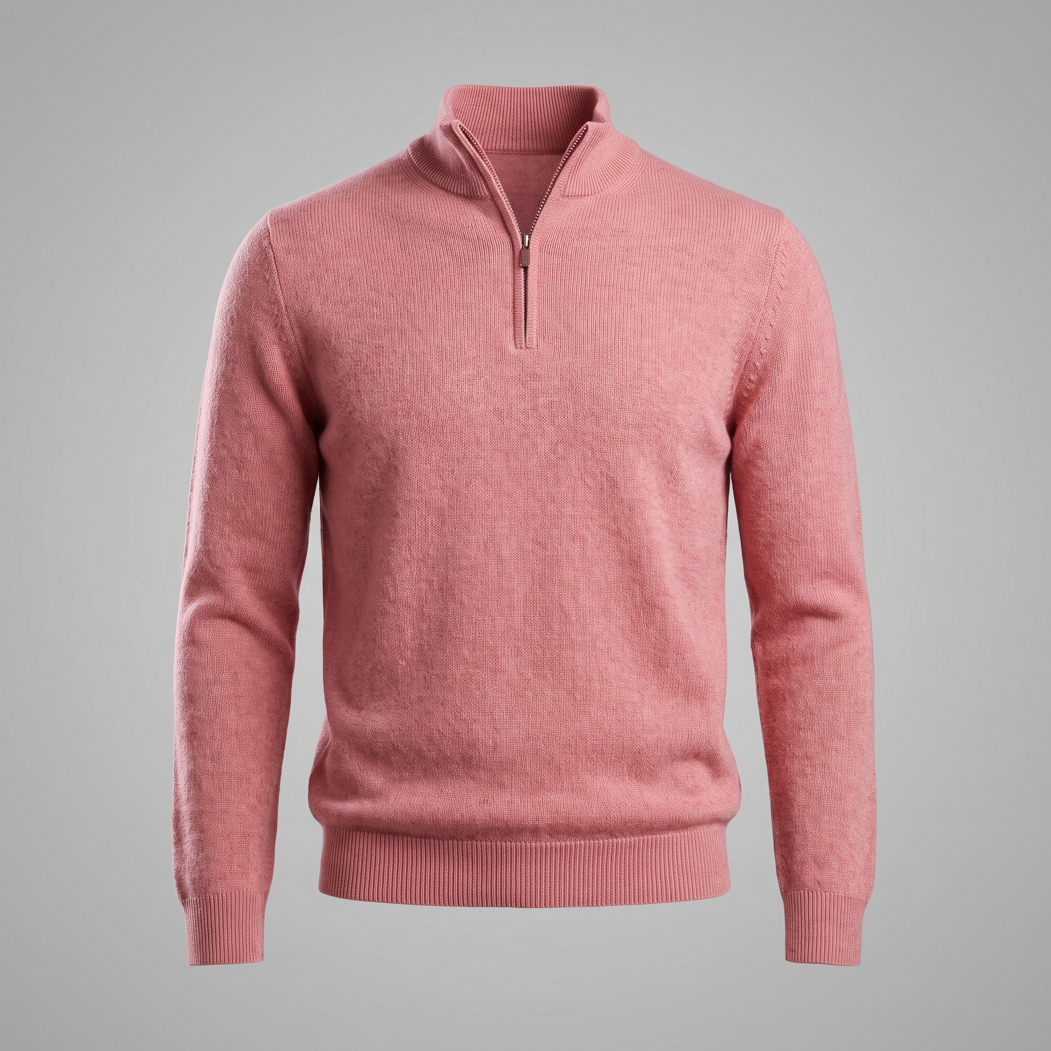 Herren Strickpullover mit kurzem Reissverschluss