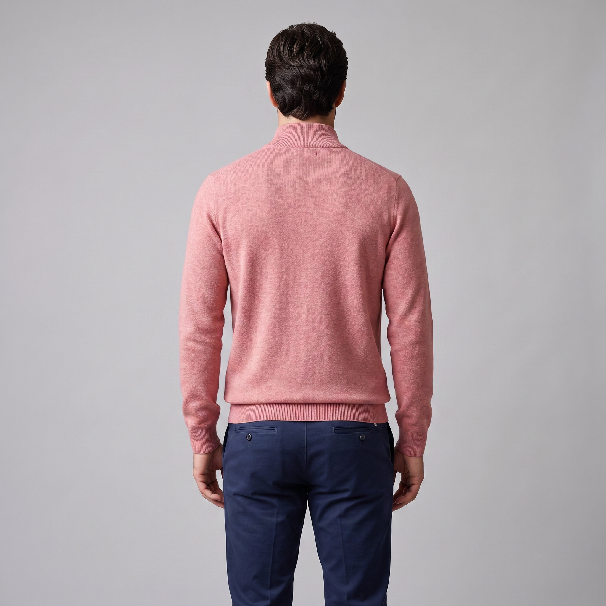 Herren Strickpullover mit kurzem Reissverschluss