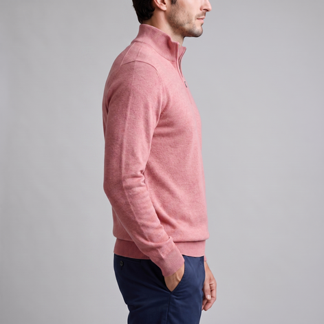 Herren Strickpullover mit kurzem Reissverschluss
