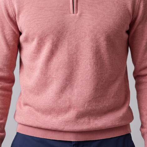 Herren Strickpullover mit kurzem Reissverschluss