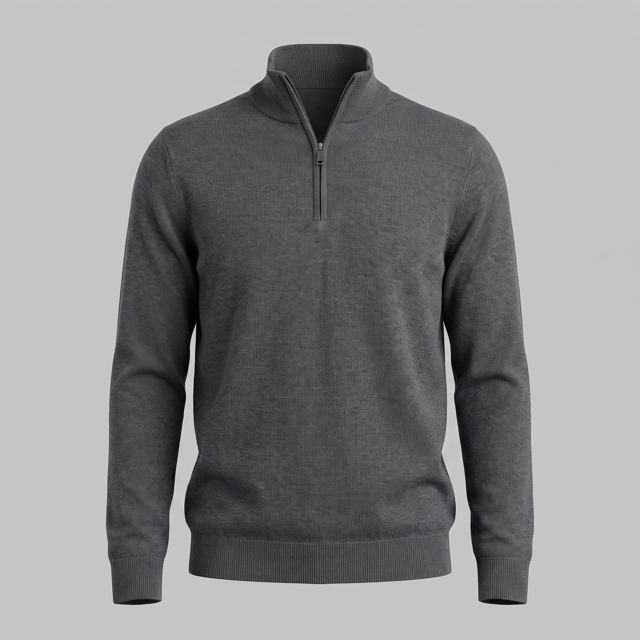 Herren Strickpullover mit kurzem Reissverschluss