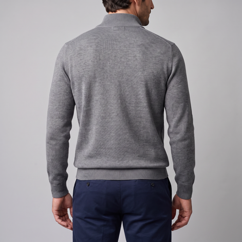 Herren Strickpullover mit kurzem Reissverschluss
