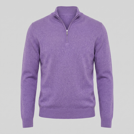 Herren Strickpullover mit kurzem Reissverschluss