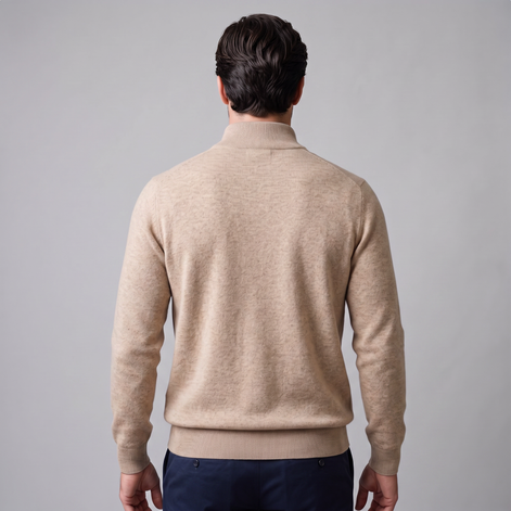 Herren Strickpullover mit kurzem Reissverschluss