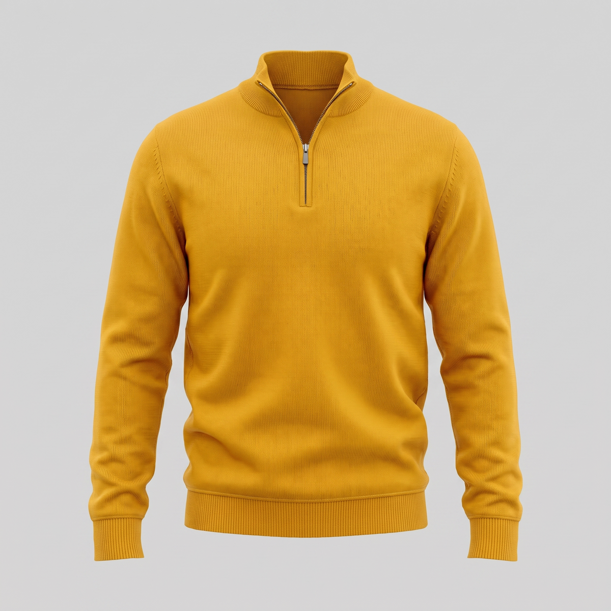 Herren Strickpullover mit kurzem Reissverschluss