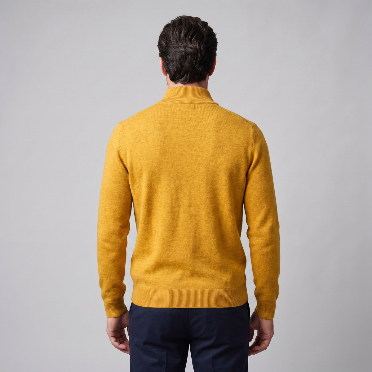 Herren Strickpullover mit kurzem Reissverschluss