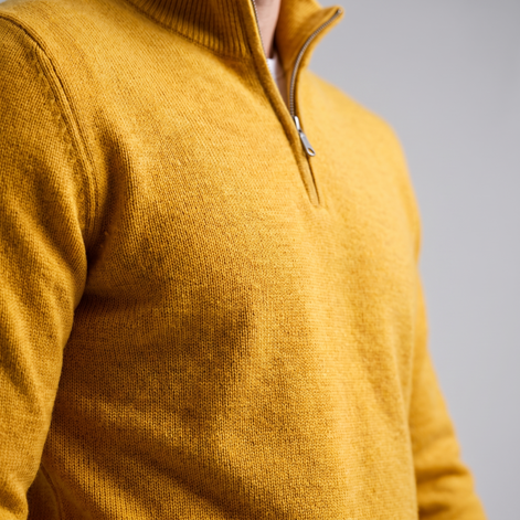 Herren Strickpullover mit kurzem Reissverschluss