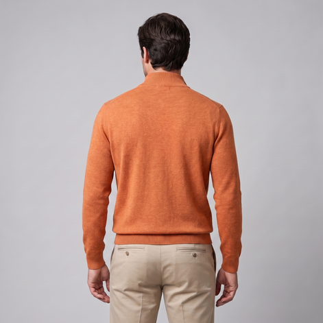 Herren Strickpullover mit kurzem Reissverschluss