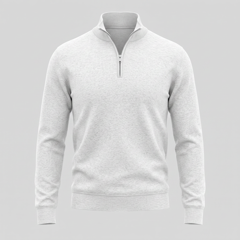 Herren Strickpullover mit kurzem Reissverschluss