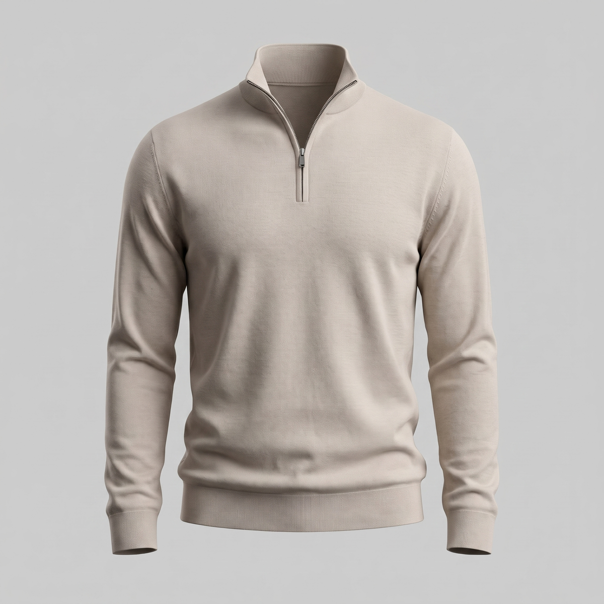 Herren Strickpullover mit kurzem Reissverschluss
