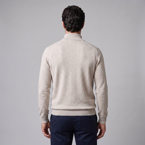Herren Strickpullover mit kurzem Reissverschluss