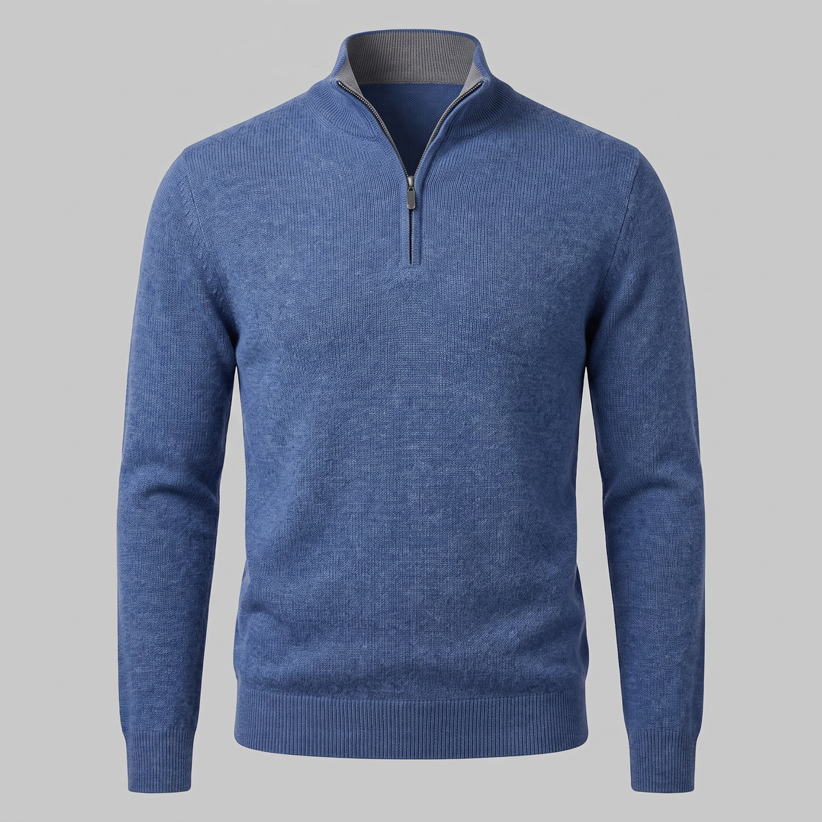 Herren Strickpullover mit kurzem Reissverschluss