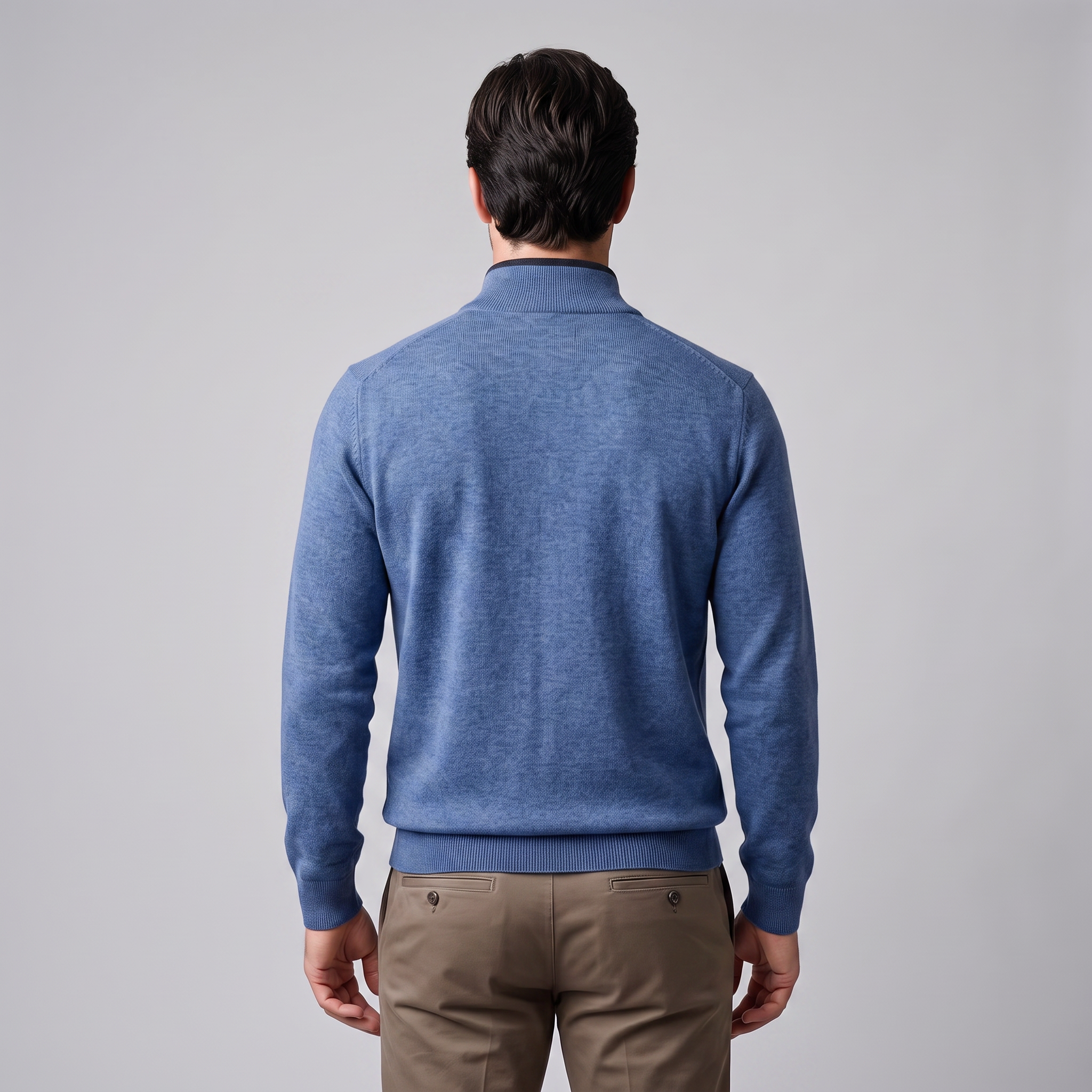 Herren Strickpullover mit kurzem Reissverschluss