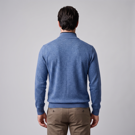 Herren Strickpullover mit kurzem Reissverschluss
