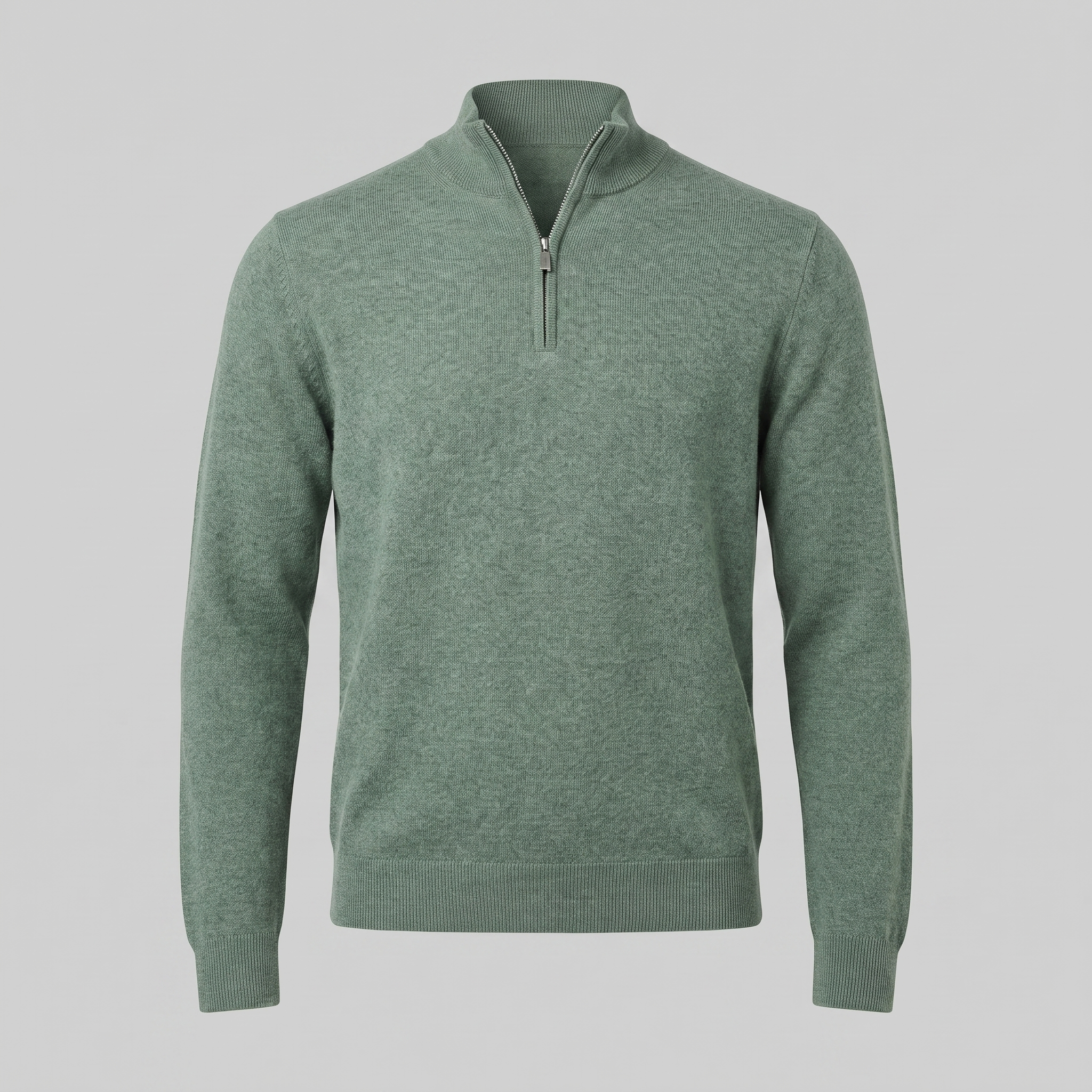 Herren Strickpullover mit kurzem Reissverschluss
