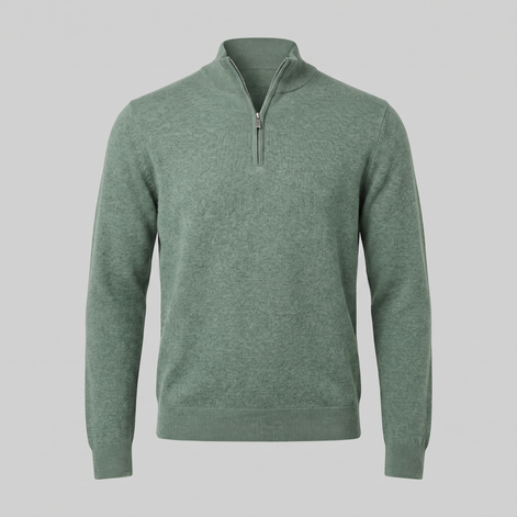 Herren Strickpullover mit kurzem Reissverschluss