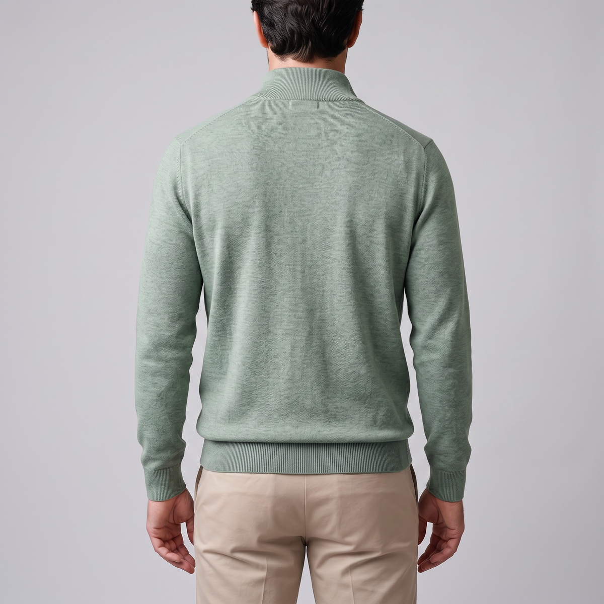 Herren Strickpullover mit kurzem Reissverschluss