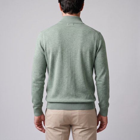 Herren Strickpullover mit kurzem Reissverschluss