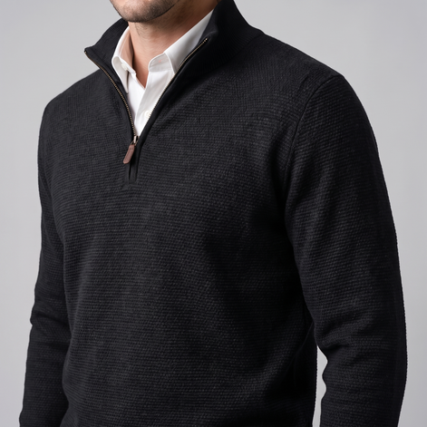 Herren Strukturpullover mit Quarter-Zip