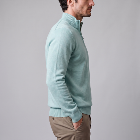Herren Strukturpullover mit Quarter-Zip