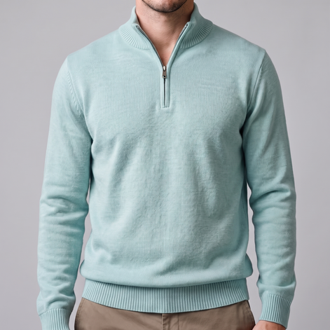 Herren Strukturpullover mit Quarter-Zip