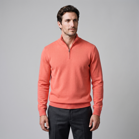 Herren Strukturpullover mit Quarter-Zip