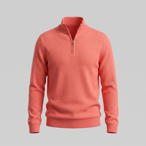 Herren Strukturpullover mit Quarter-Zip