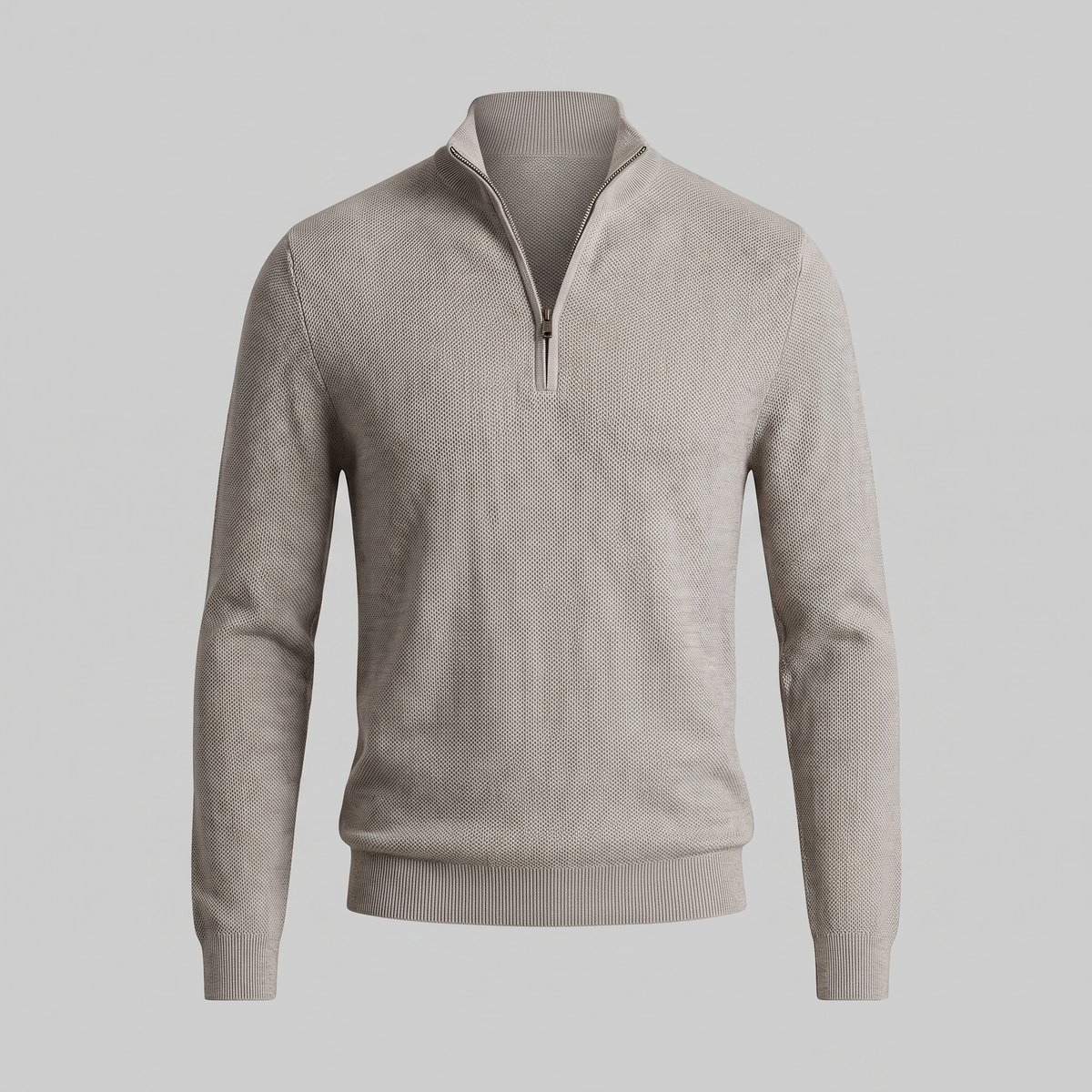 Herren Strukturpullover mit Quarter-Zip