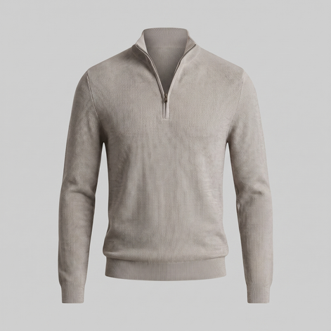 Herren Strukturpullover mit Quarter-Zip