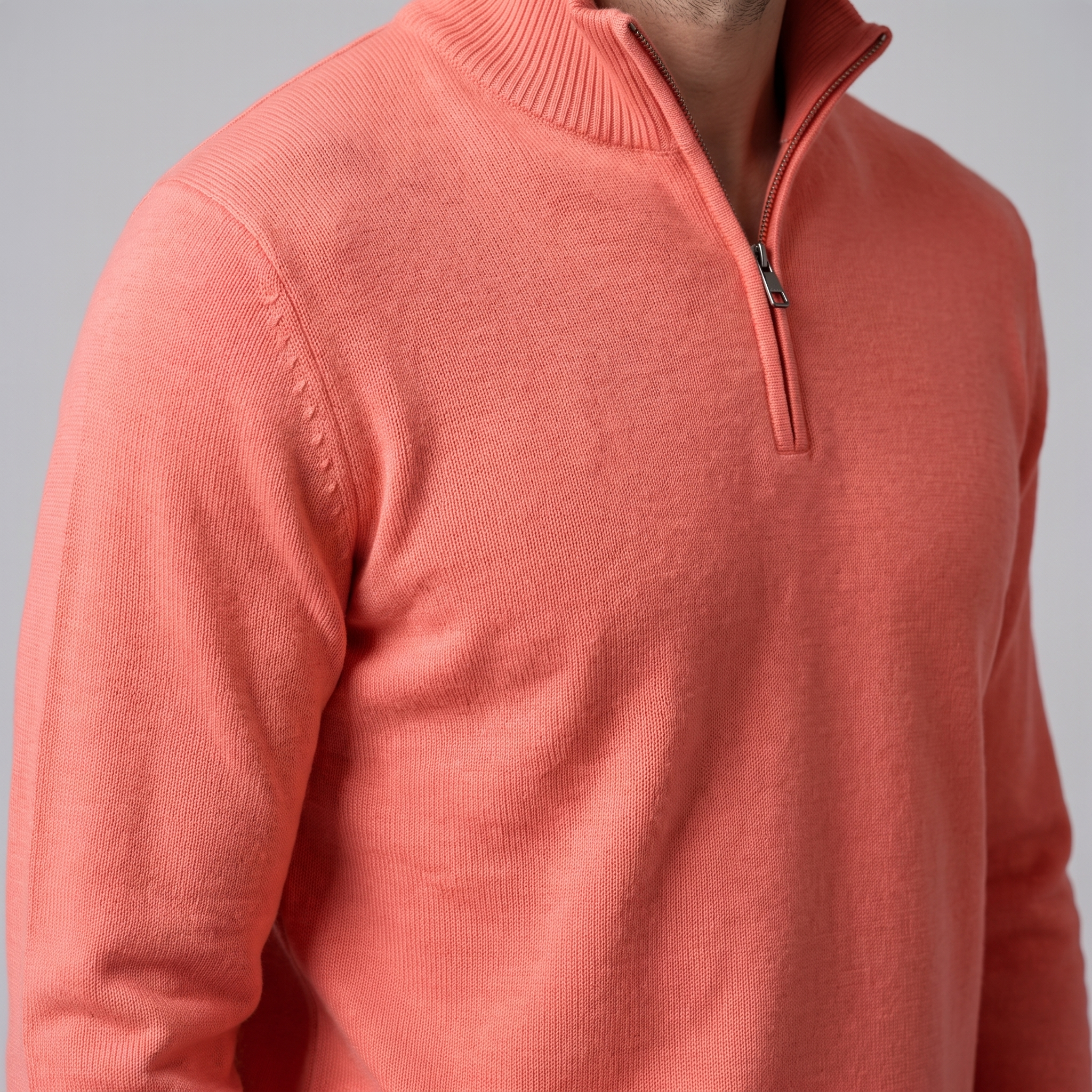 Herren Strukturpullover mit Quarter-Zip