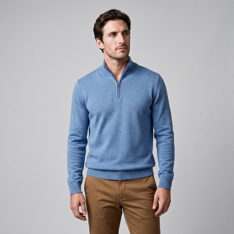 Herren Strukturpullover mit Quarter-Zip
