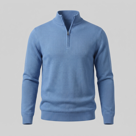 Herren Strukturpullover mit Quarter-Zip