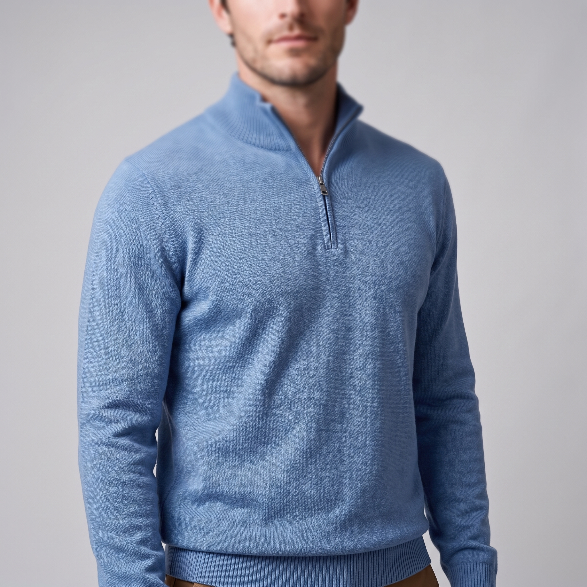 Herren Strukturpullover mit Quarter-Zip