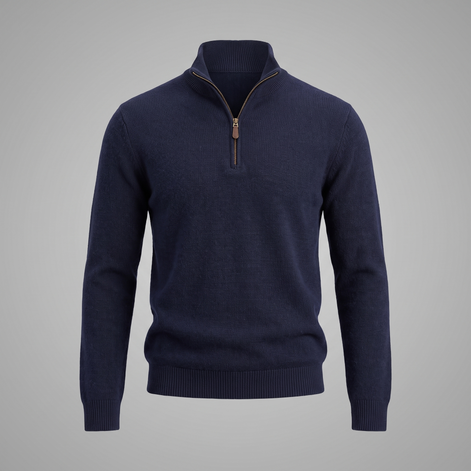 Herren Strukturpullover mit Quarter-Zip
