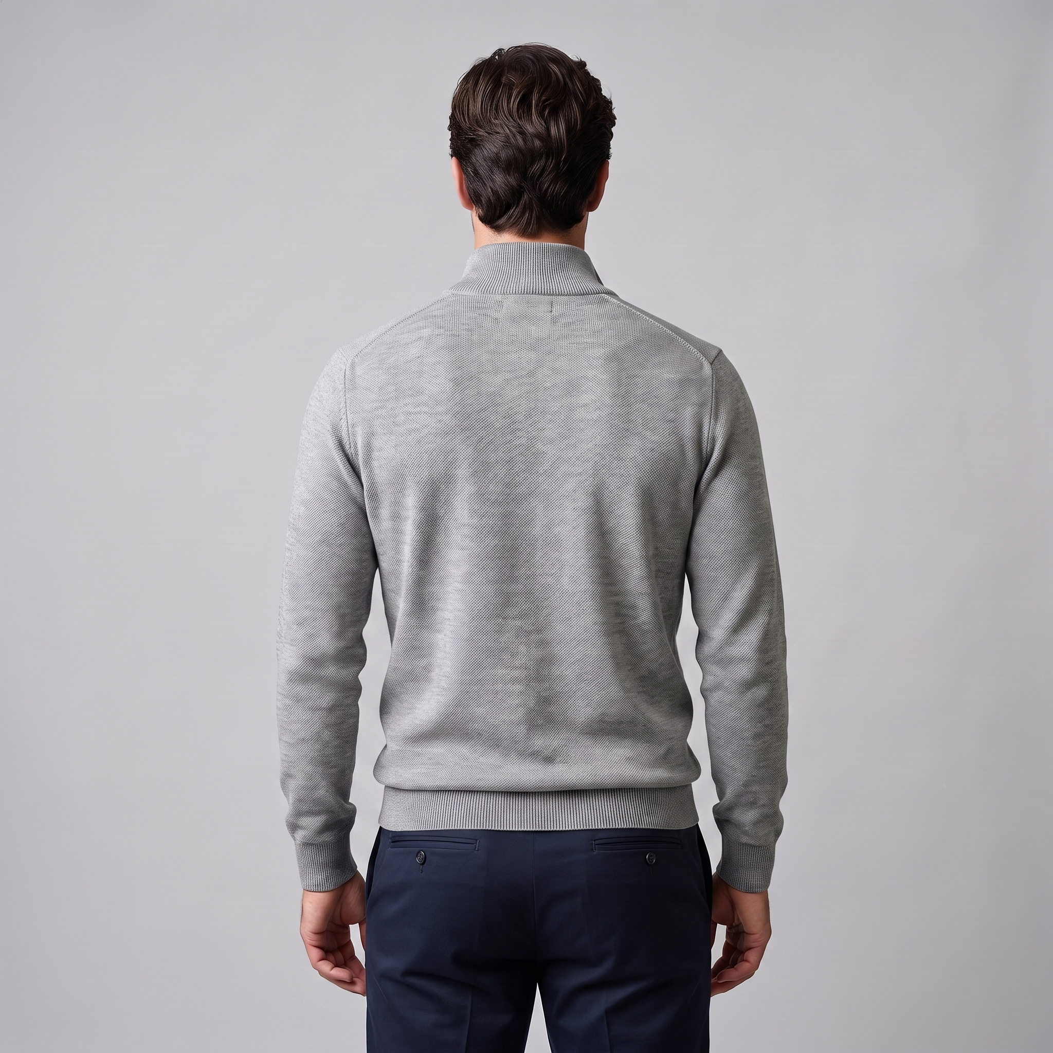 Herren Strukturpullover mit Quarter-Zip