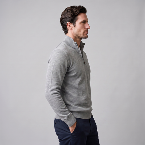 Herren Strukturpullover mit Quarter-Zip