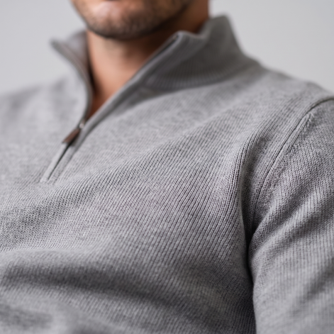 Herren Strukturpullover mit Quarter-Zip