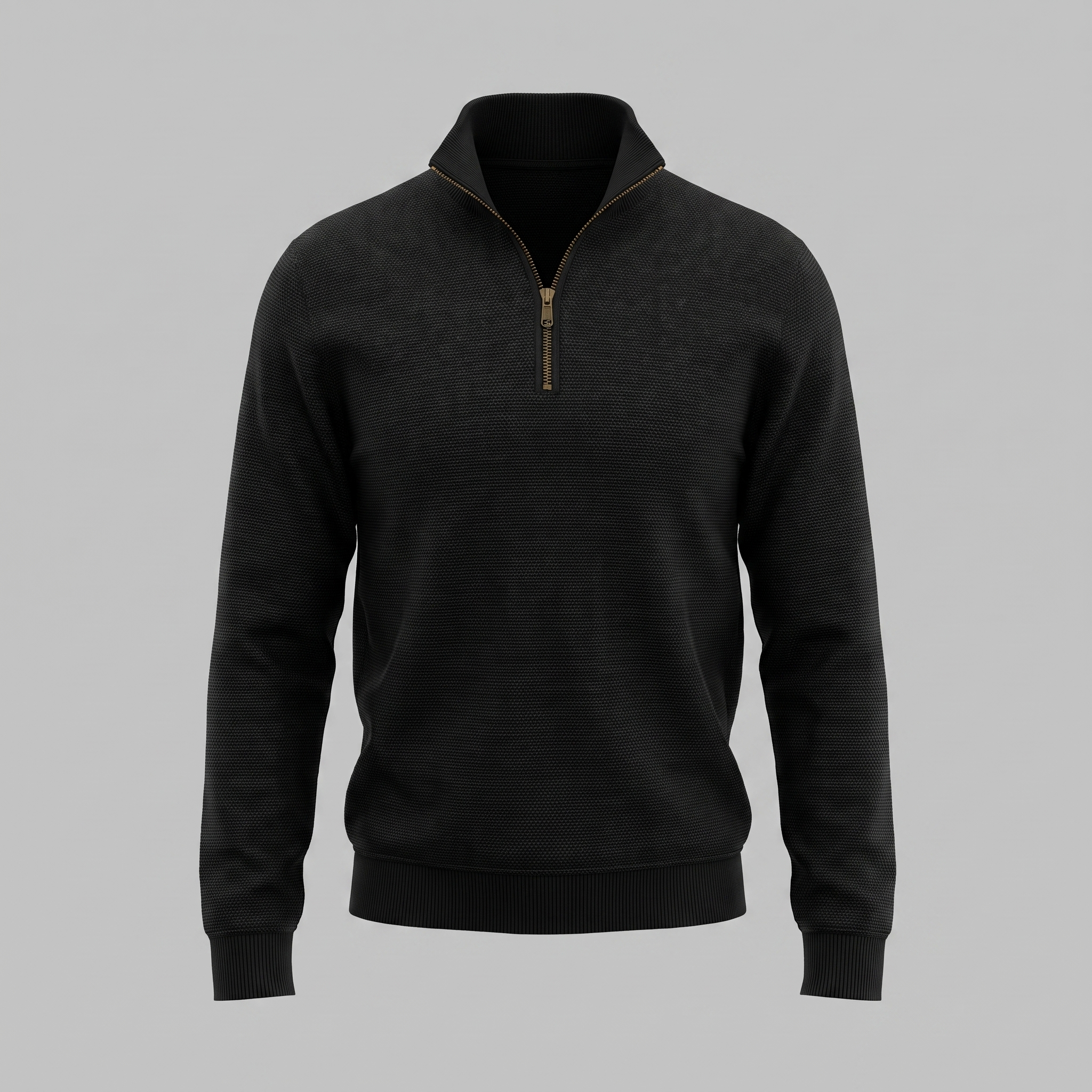 Herren Strukturpullover mit Quarter-Zip