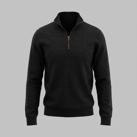 Herren Strukturpullover mit Quarter-Zip