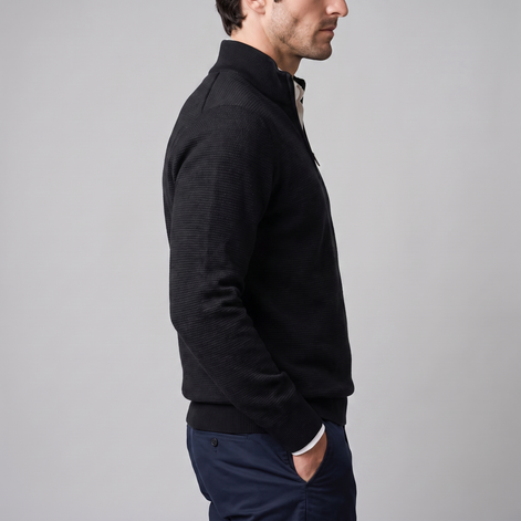Herren Strukturpullover mit Quarter-Zip